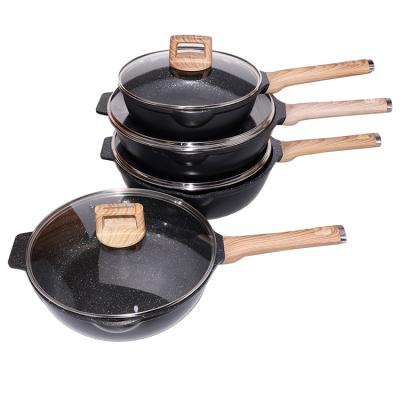 China Non Sustainable Cookware Set Cookware Set Kitchen Stick Premium Aluminum Cookware Set for sale