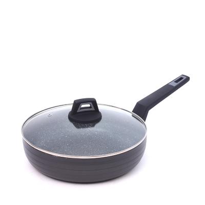 China Sustainable hot sales forged bottom aluminum spiral stick non fry pan cookware for sale