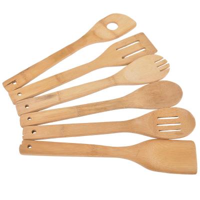 China 6PCS/Set Stocked Bamboo Spoon Spatula Shovel Non-stick Shovel Cookware Utensil Kitchen Bamboo Accessories for sale