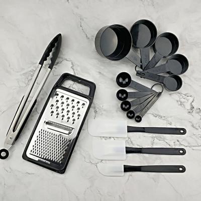 China Sustainable Kitchen Ready Home Accessories 23 Pieces Nylon and Stainless Steel Cookware Non-Stick Kitchen Tools Utensils Set for sale