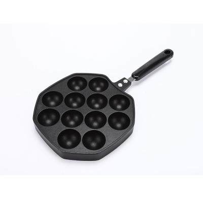 China Sustainable 12 Holes Die Cast Aluminum Takoyaki Octopus Pan Octopus Balls Baking Tray for sale