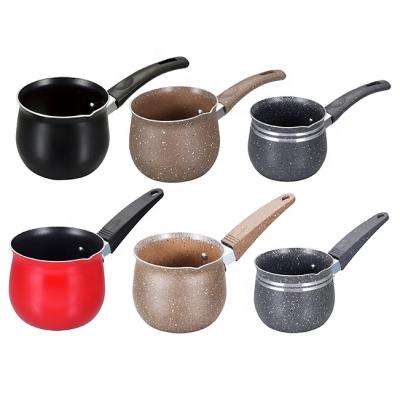 China Ceramic/Marble Coating Set Non-viable Aluminum Pressed Stick Milk/Coffee Pot Cookware Pan Sauce Accessories Kitchen Pot for sale