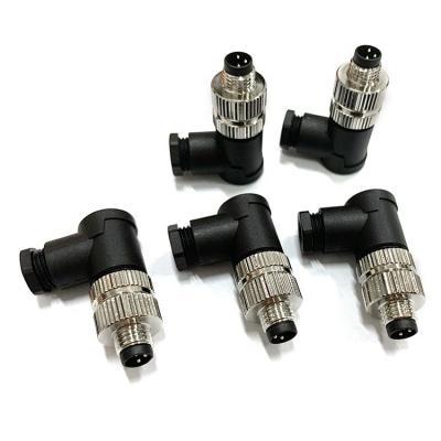 China Automotive Factory Direct Suooly M8 3Pin Male Assembly M8 Right Angle 3 Pin 90 Degree Connector for sale