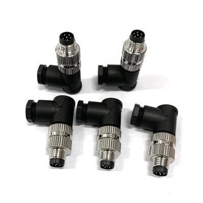 China Automotive Factory Direct M8 6 Pin Connector M8 6 Pin Male Right Angle Assembly 90 degree for sale