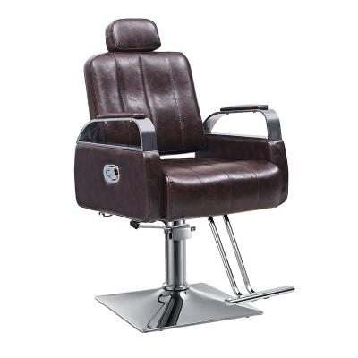 China Modern Hot Selling Salon Hairdressing Beauty Equipment Hair Cutting Hydraulic Pump Synthetic Leather Extended Barber Chair for sale