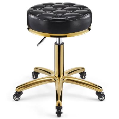 China Modern Height Adjustable Rotary Salon Barber Stool Hairdressing Waiting Chair For Beauty Salon And Barber Shop for sale