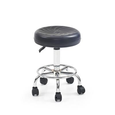 China Modern PU Restaurant Dining Stool Shop Shaving Rest Furniture Salon Chair Barber Haircutting Bar Stool Back for sale