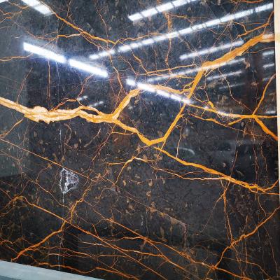 China Or Noir de St Laurent Marble Polished China Black Brown by StoneMarble Modern Natural Tile Slabs for sale