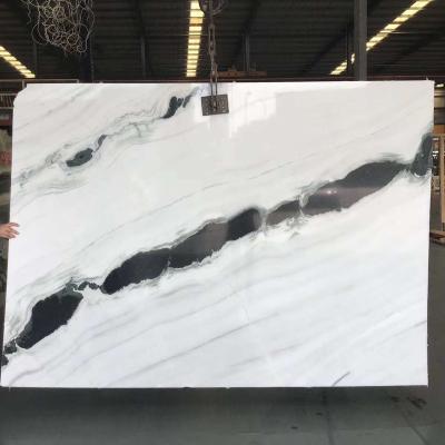 China Modern Popular White Marble Panda White Marble Natural White Marble Beautiful With Black Veins for sale