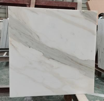 China Modern Hot Sale Italian Calacatta White Marble Floor Tiles Luxvry Stone With Polished Surface for sale