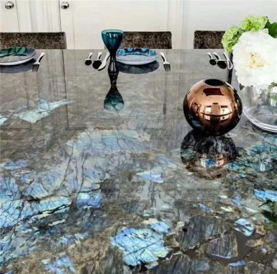 China Modern Luxury Blue Labradorite Granite Natural Lemurian Stone For Kitchen Countertops for sale