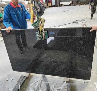 China Modern Natural Black Granite Slabs For Black Forest Granite, Black Pearl Bathroom Vanitytop Granite for sale