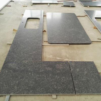 China Modern Cheap Prefab Gray Granite Polished Kitchen Countertops Complete for Hotel Apartment for sale