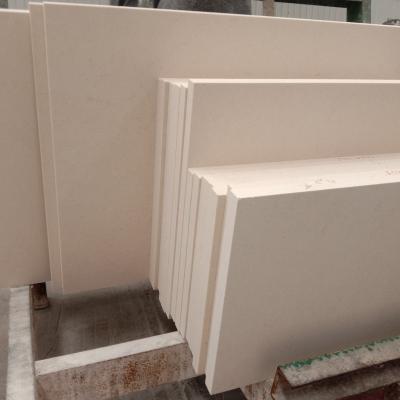 China Best Limestone Wall Panel Modern Beige Color Honed Limestone Slab, Limestone Wall for sale