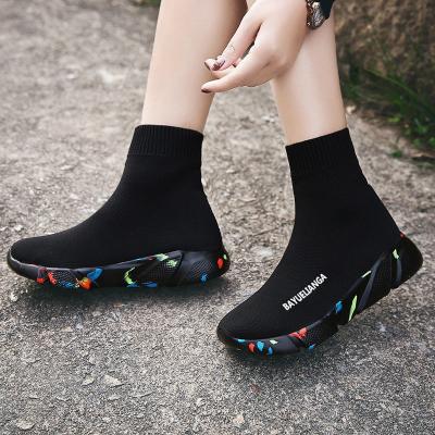 China Trend Dropshipping Logo Unisex Socks Shoes Custom Made Fashion Stretch Knit Chunky Footwear Men Women Fashion Sneakers Plus Size 47 for sale