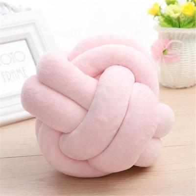 China Viable Hot Selling 2 Strands Hand Braided Knot Rest Cute Children Velvet Knot Pillow for sale