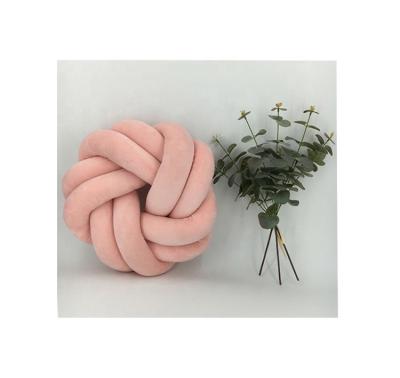 China Sustainable New Design Handmade Soft Plush Sofa Knot Pillow For Home Decoration for sale