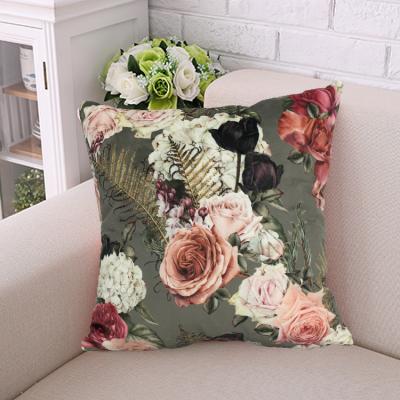 China Custom Viable Square Sofa Couch Cushion Pillow Case Chinese Style Pillow Case Cover Velvet For Home Decor for sale