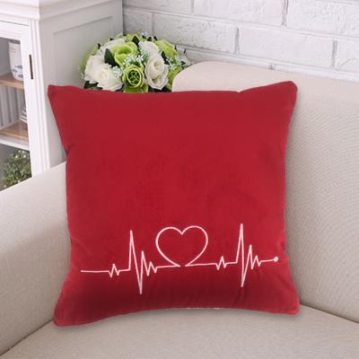 China Custom Viable Valentine Pillow Seasonal Pillow Covers Velvet Cushion Pillow Case Cover For Lovers Gift for sale