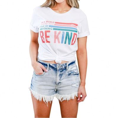 China O-Neck Letter Size Casual Women's Summer Plus Print Plus Short Sleeve Women's T-Shirt for sale