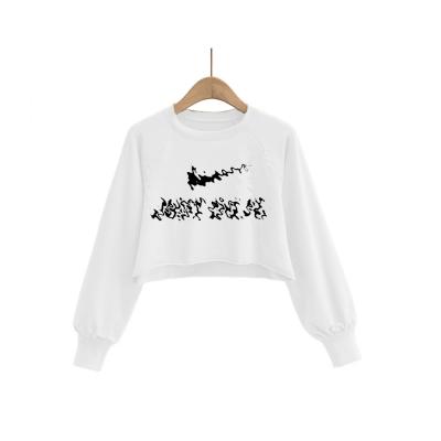 China 2021 high quality brand hot sale women's fashion print leisure long sleeve short sweater for sale