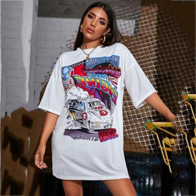 China 2021 new large women's printing trend breathable graphic t-shirt for sale