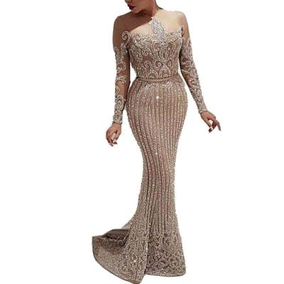 China 2021 High-end Elegant One-piece Evening Party Dress Elegant Evening Dress Anti-static Long Dress for sale