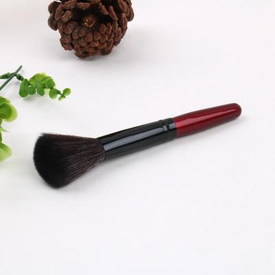 China Nylon Fan Brush Hair Burgundy Short Rod Base Makeup Brush for sale