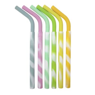 China Reusable silicone stocked multifunctional split straws, easy to clean, can use as straws tip for sale