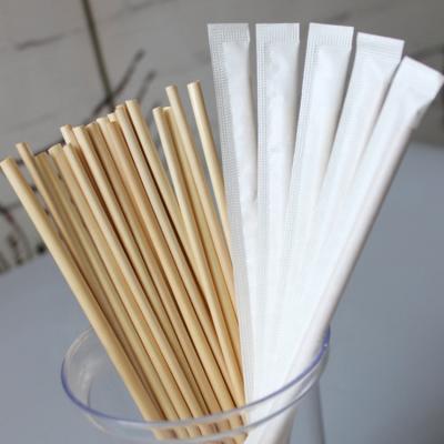 China Straw Drinking Straws 100 PCS Individually Wrapped Biodegradable Natural Wheat Disposable 20cm Viable Disposable for sale