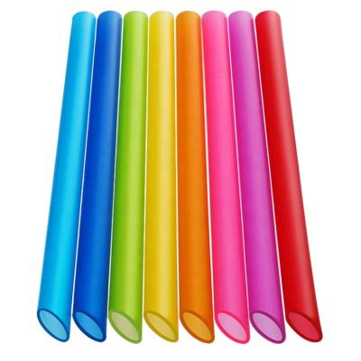 China CLASSIC Colorful Reusable Bubble Tea Straws, Boba Wide Reusable Hard Plastic Straws (Angled Tips) for sale