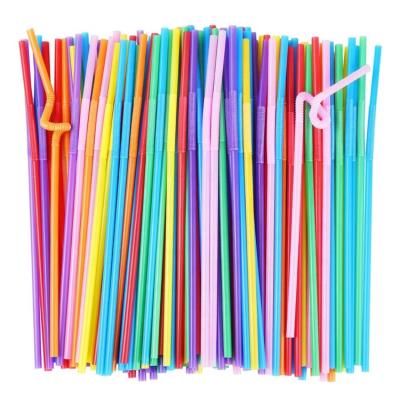 China CLASSIC Disposable Plastic Straws 10.2 Inch Extra Long Colorful Flexible Drinking Straws BPA Free 100pcs for sale