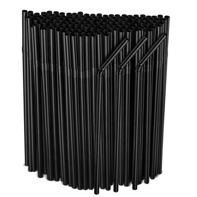 China CLASSIC 6mm Straw Flexible Drinking Straws Disposable of black plastic for sale