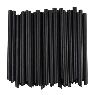 China CLASSIC Disposable Plastic Black Jumbo Bubble Tea Straws 12mm Boba Straws With Pointed End for sale