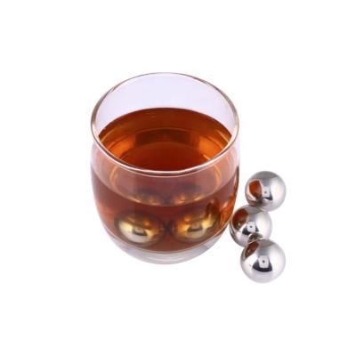 China Reusable Round Whiskey Stone Stainless Steel Metal Artificial Ice Cube for sale