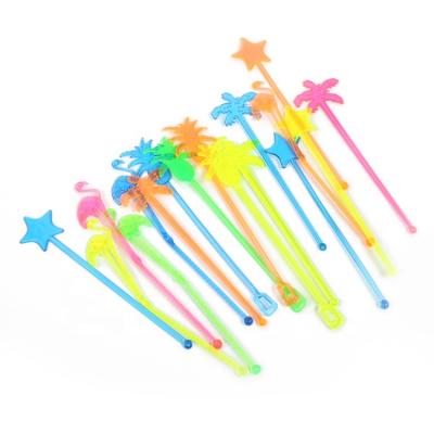 China Palmtree Viable Plastic Star Flamingo Cocktail Stirrer Drinks Stick Cocktail Bar Home Accessories for sale