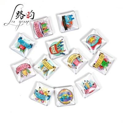 China Shape Logo Rubber Fridge Stickers Magnets Custom Back To School Creative Pattern Place Pencil Glass Fridge Magnet for sale