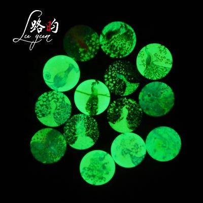 China Shape Pujiang luyun 25mm peacock glow in the dark luminous magnet animal keepsake for sale