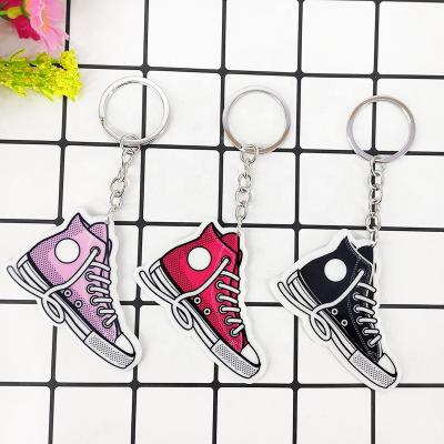 China Factory direct sales promotion gift bag main chain key chain new square acrylic canvas sneakers car key pendant accessories for sale