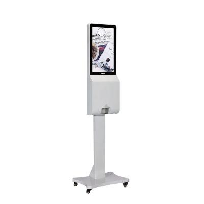 China Indoor China Factory Directly Offer AMH Automatic Digital Kiosk Equipped Signage Hand Sanitizer LCD Display Android OS And Advertising for sale