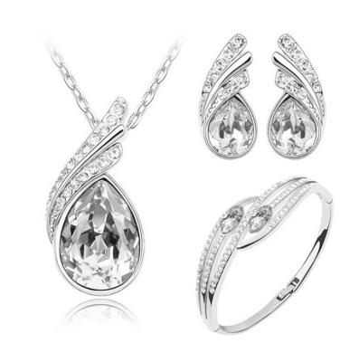 China Environmental Friendly Crystal Cz Dubai Bridal Cubic Zirconia Women Jewelry Set Earring Silver Earring Jewelry Sets Fashion Jewelry Sets Made In China Wholesale for sale