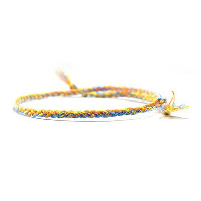 China Custom Woven Rope Colorful Wish Braided Bracelet Hand Made Adjustable Friendship Bracelets for sale