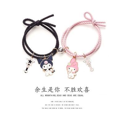 China Environmental Friendly Elastic Designer Couple Bracelets Gold Plated Jewelry Heart Woven Bracelet For Men's Rope Bracelet Display for sale