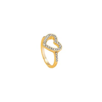 China Wholesale Environmental Friendly Fashion American 18k Gold Plated Rings Jewelry Women Engagement Ring Amazon Crystal Ring for sale