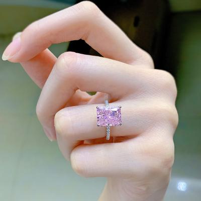 China Wholesale Environmental Friendly Diamond Moissanite Ring Silver 925 Jewelry Rings Engagement Wedding Jewelry Women Rings for sale