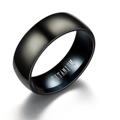 China Wholesale Custom Made Titanium Steel Black Cuban Valentine Boys Ring Non Tarnish Rings Korean Men's Ring Non Tarnish Rings for sale