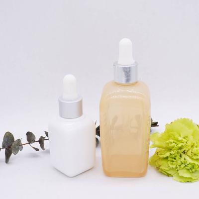 China Wholesale High Quality Cosmetic Opal White Glass Bottle Both With Opal White Lotion Pump Essential Oil Glass Bottle for sale