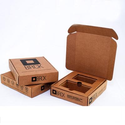 China Recycled Materials Cardboard Box Packaging Plain Kraft Paper Shipping Box For Clothes Packing for sale