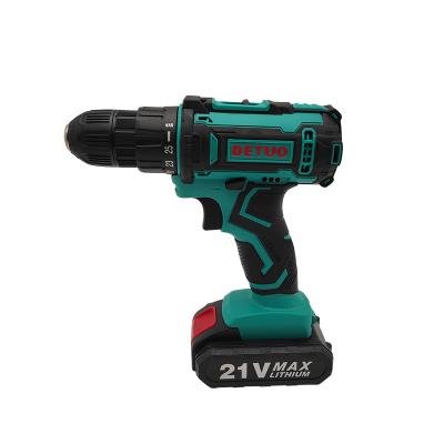 China DETUO Factory Supply Cordless Drill 13mm Battery Cordless Power Craft Drill 21v Cordless Power Drill for sale