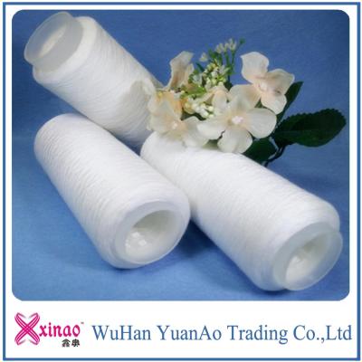 China Raw White 100% Ring Spun Polyester Yarn For Sewing On Paper Core / Dyeing Tube / Hank for sale